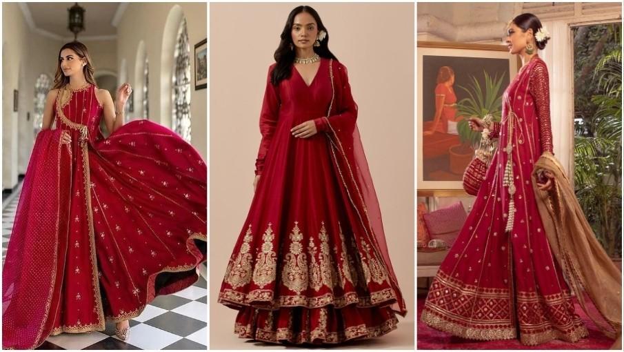 Red Anarkali Suit for Karwa Chauth – Classic & Feminine