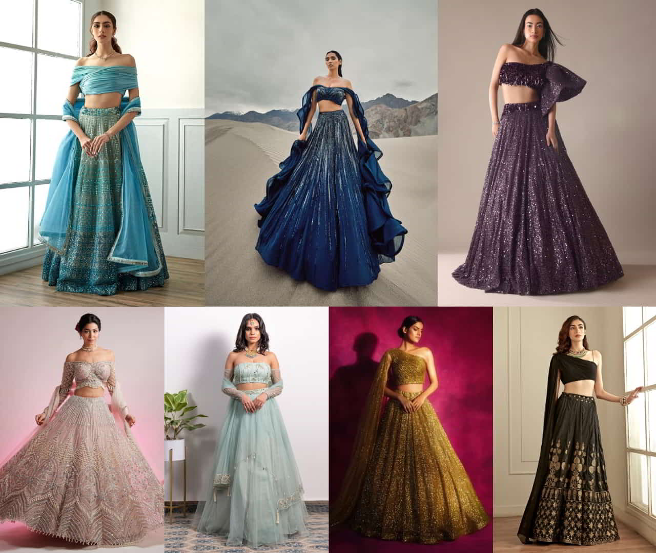 Off-Shoulder/One-Shoulder Lehenga