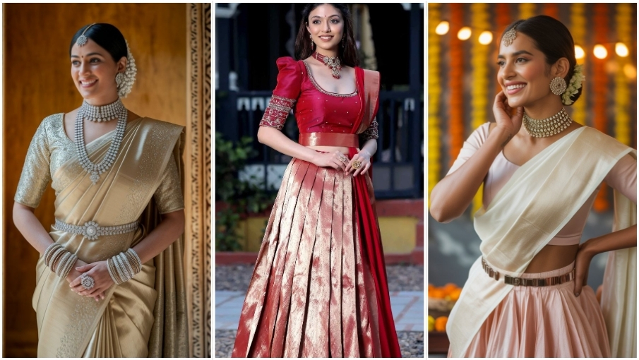 Belted Dupatta Draping Style