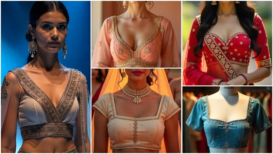 Lehenga Blouse Front Neck Classic Designs