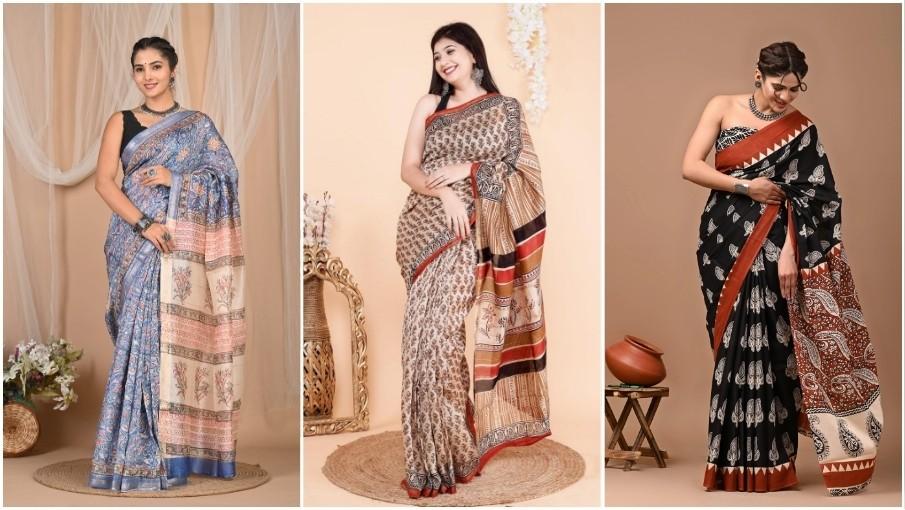 Sarees with Jaipur Prints