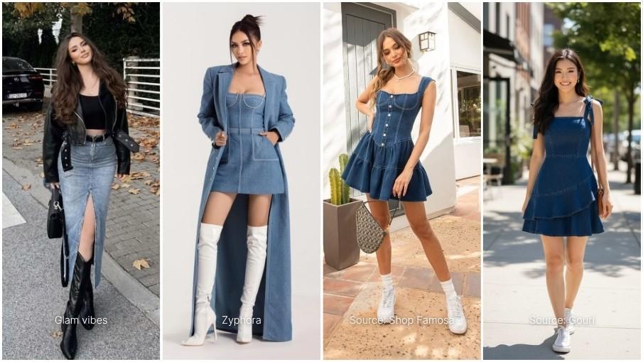 Denim Birthday Party wear Dresses for women