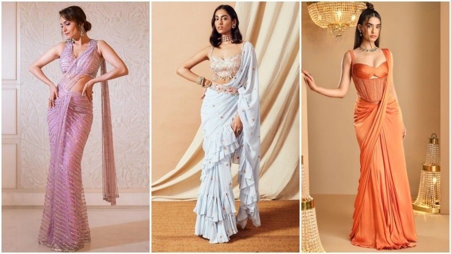 Topstyles-Predrapedsarees Pre-Draped Sarees top style outfits for diwali